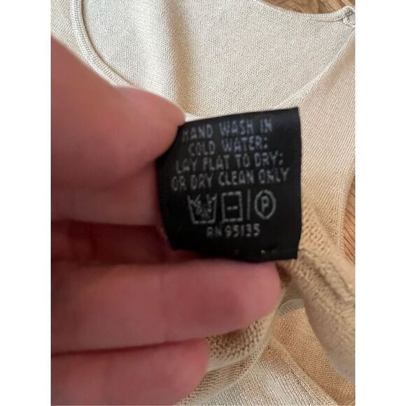 Lafayette 148 sleeveless cotton cream nude knit top size M - Picture 5 of 7